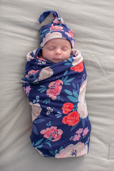 Annabelle Swaddle Blanket & Newborn Hat Set