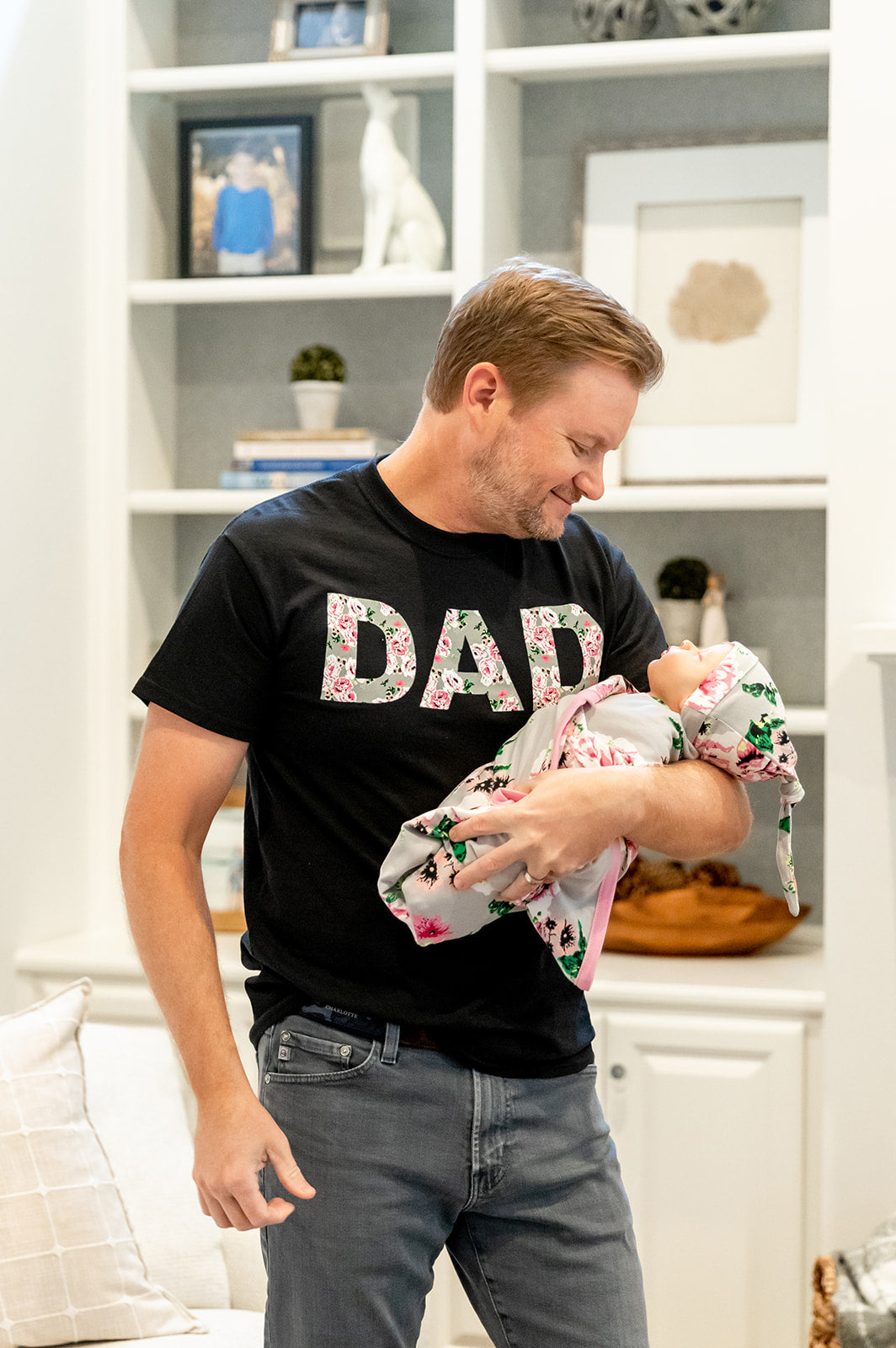 Olivia Robe & Swaddle & Dad T Shirt