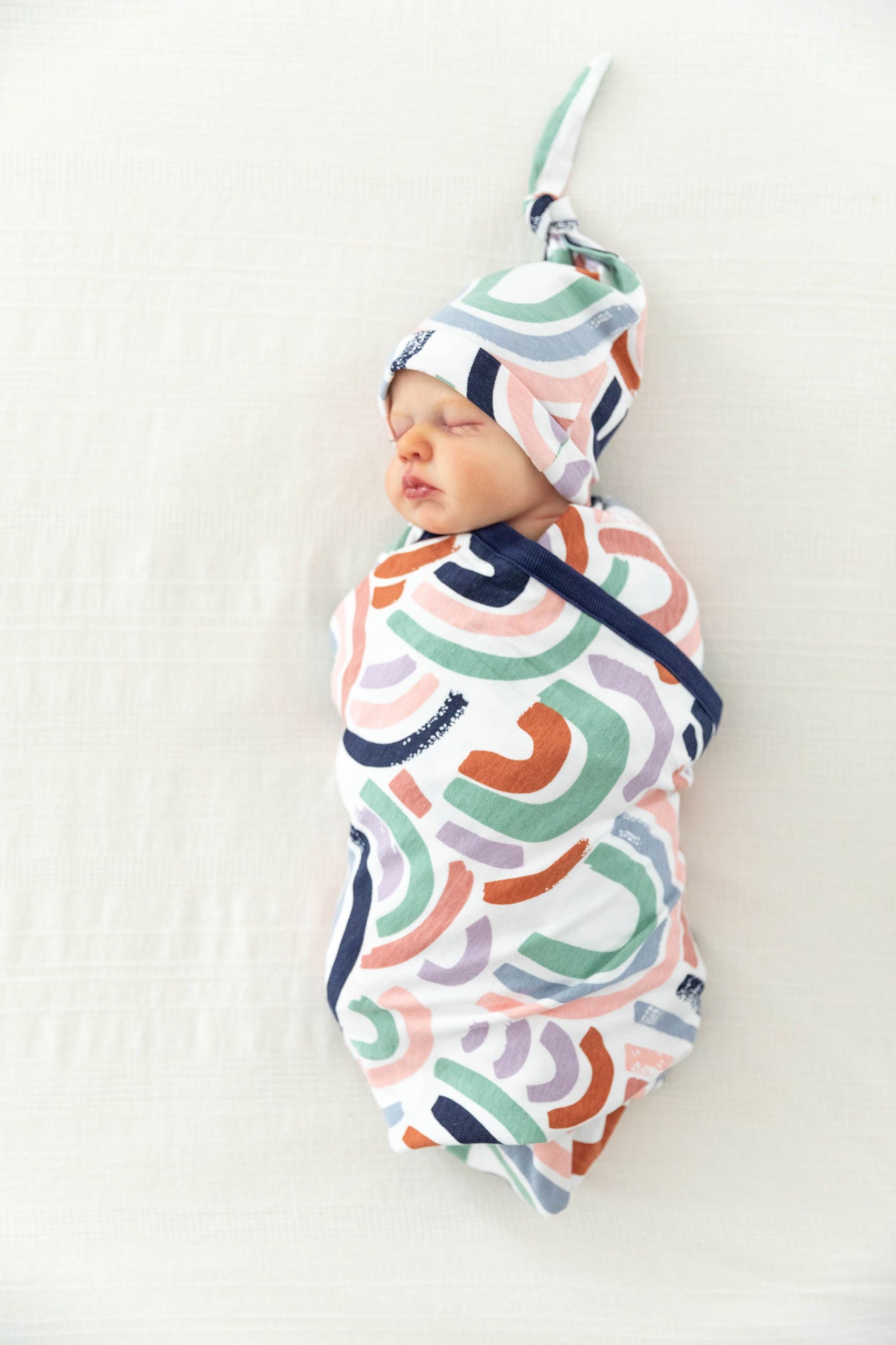Navy Pregnancy Robe & Rainbow Baby Swaddle Blanket Set