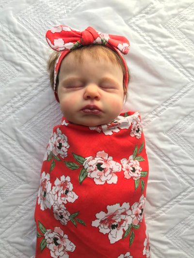 Sadie Swaddle Blanket & Matching Newborn Headband Set