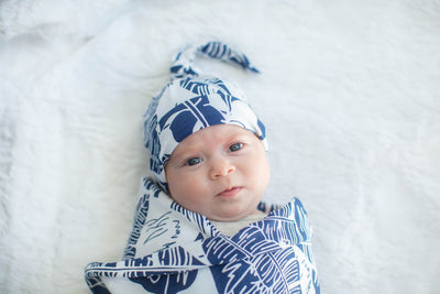 Serra Maternity Nursing Pajamas & Matching Baby Swaddle Blanket Set