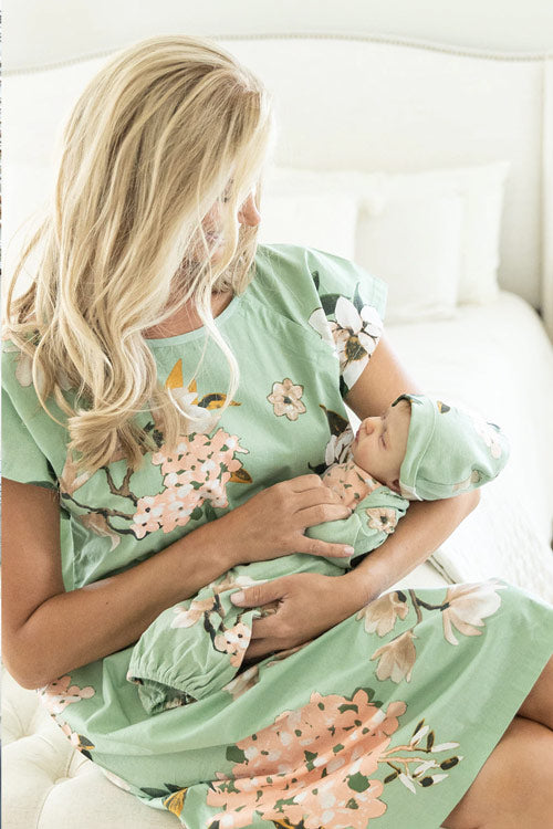 Watercolor Flowers Labor and Delivery Gown