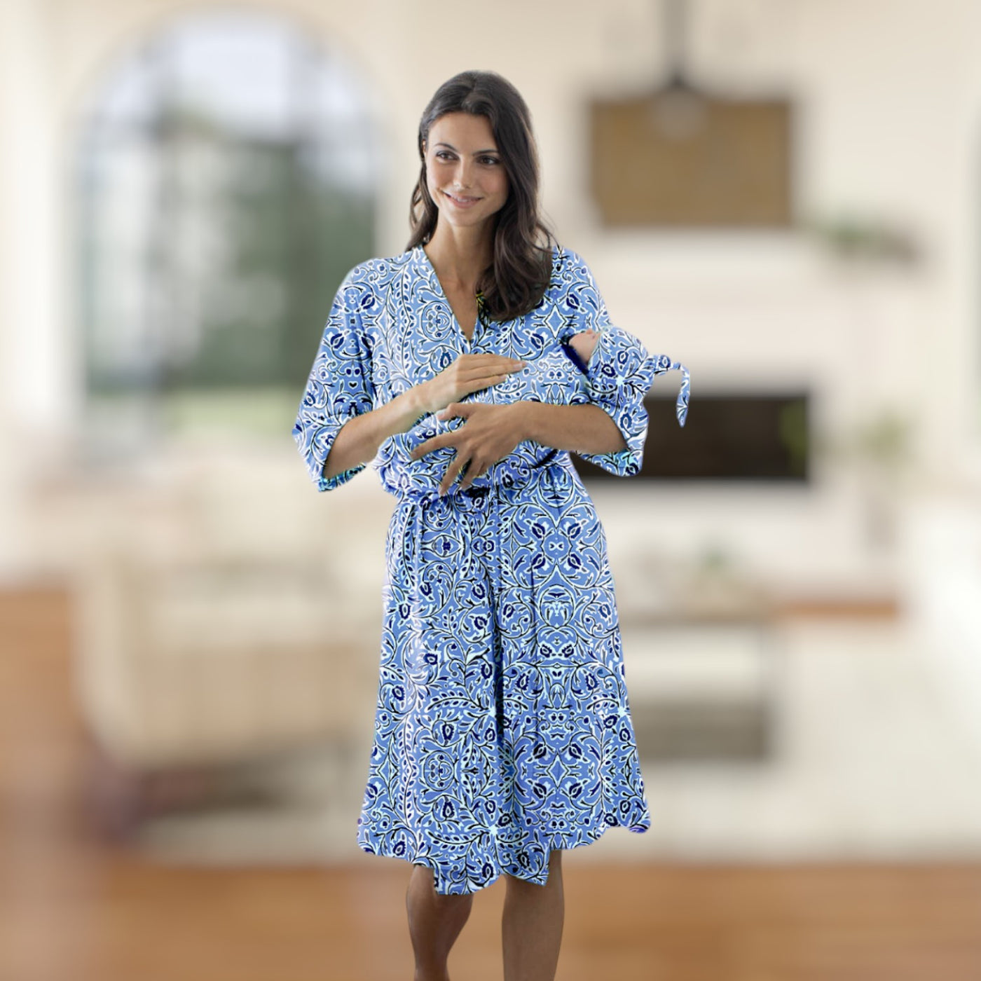 Natalia Pregnancy Robe & Swaddle Blanket & Hat Set