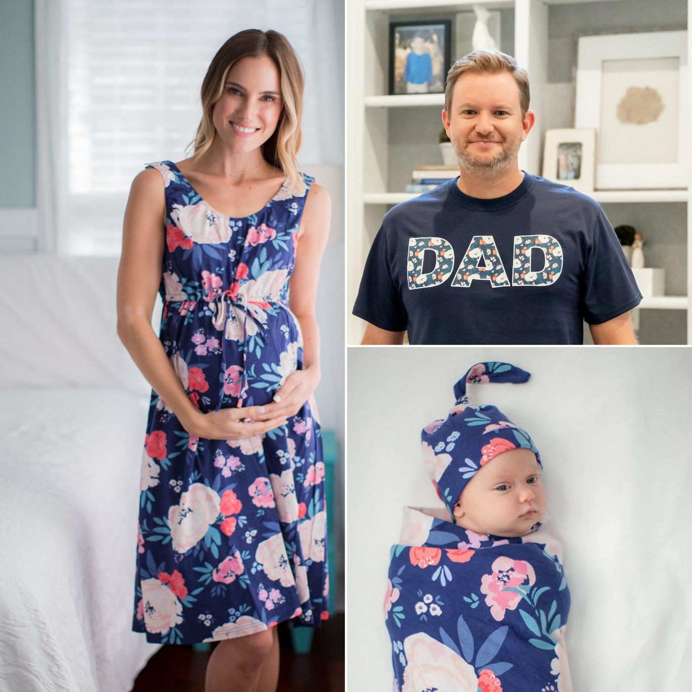 Annabelle 3 in 1 Labor Gown & Swaddle & Dad T Shirt