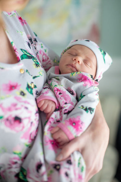 Olivia Maternity Delivery Hospital Gownie & Baby Receiving Gown Set