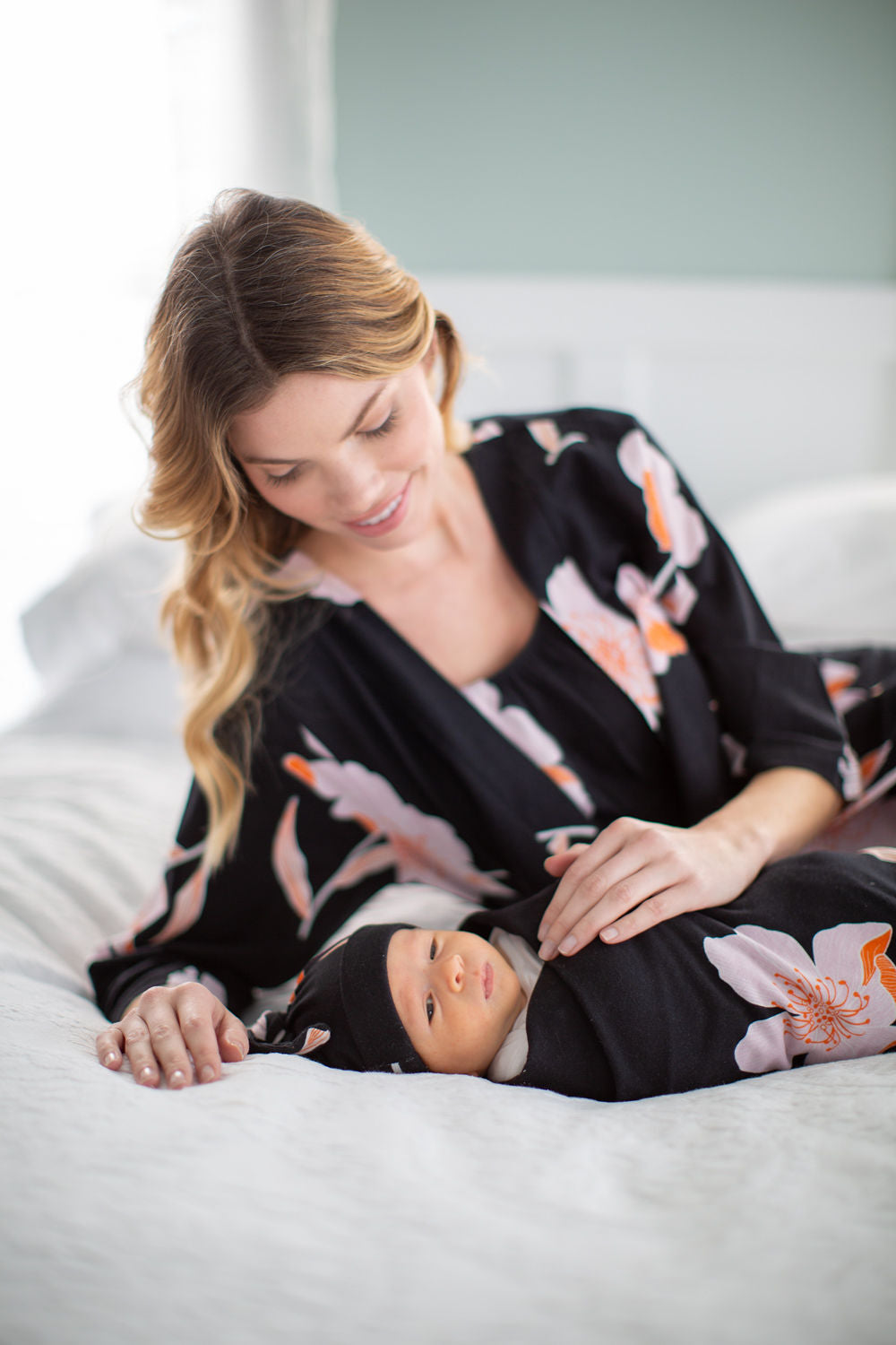 Willow Pregnancy/Postpartum Robe & Matching Swaddle Blanket & Hat