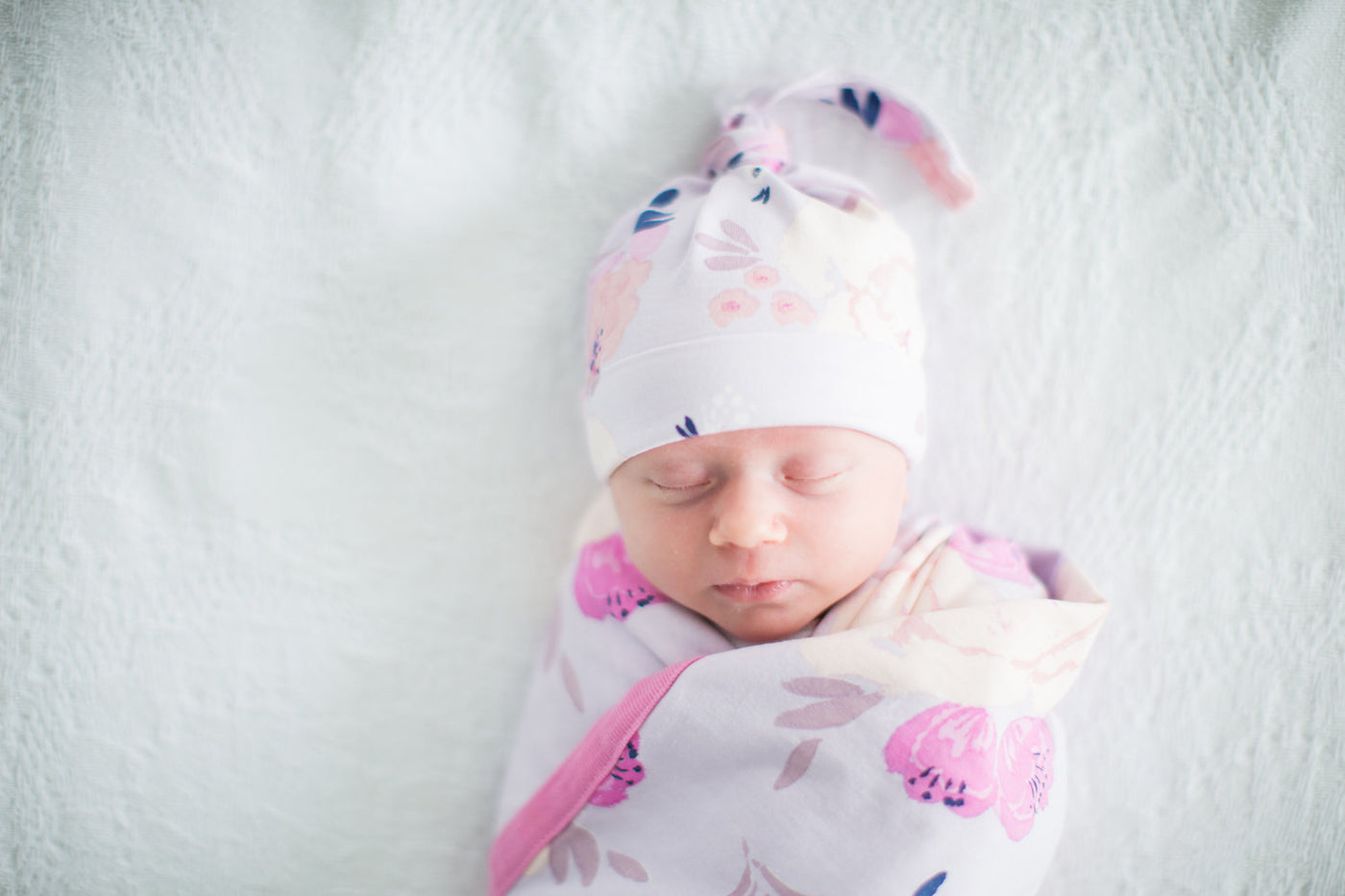 Anais Floral Swaddle Blanket and Newborn Hat Set