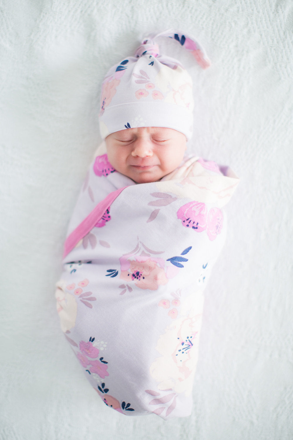 Anais Floral Swaddle Blanket and Newborn Hat Set