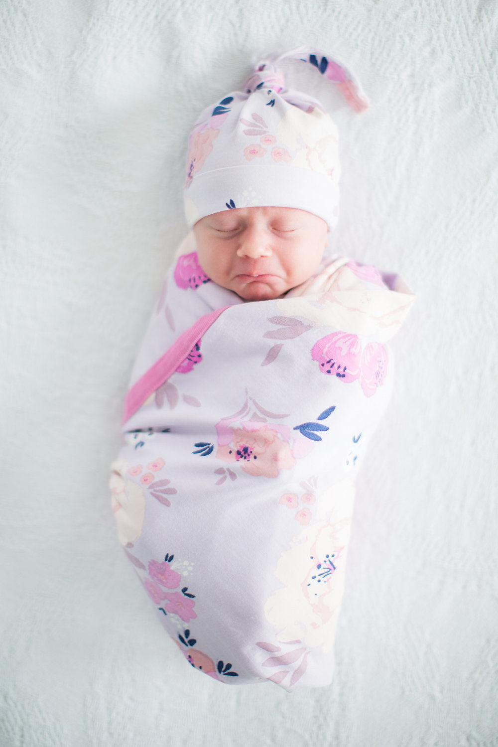 Anais Floral Swaddle Blanket and Newborn Hat Set