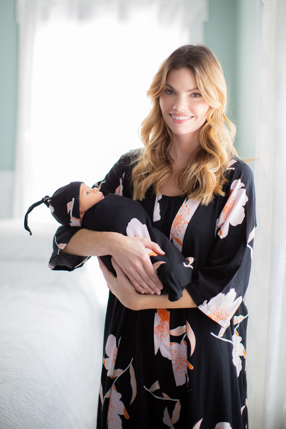 Willow Pregnancy/Postpartum Robe & Matching Swaddle Blanket & Hat