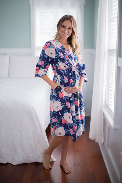 Annabelle Pregnancy/Postpartum Robe & Swaddle Blanket Set