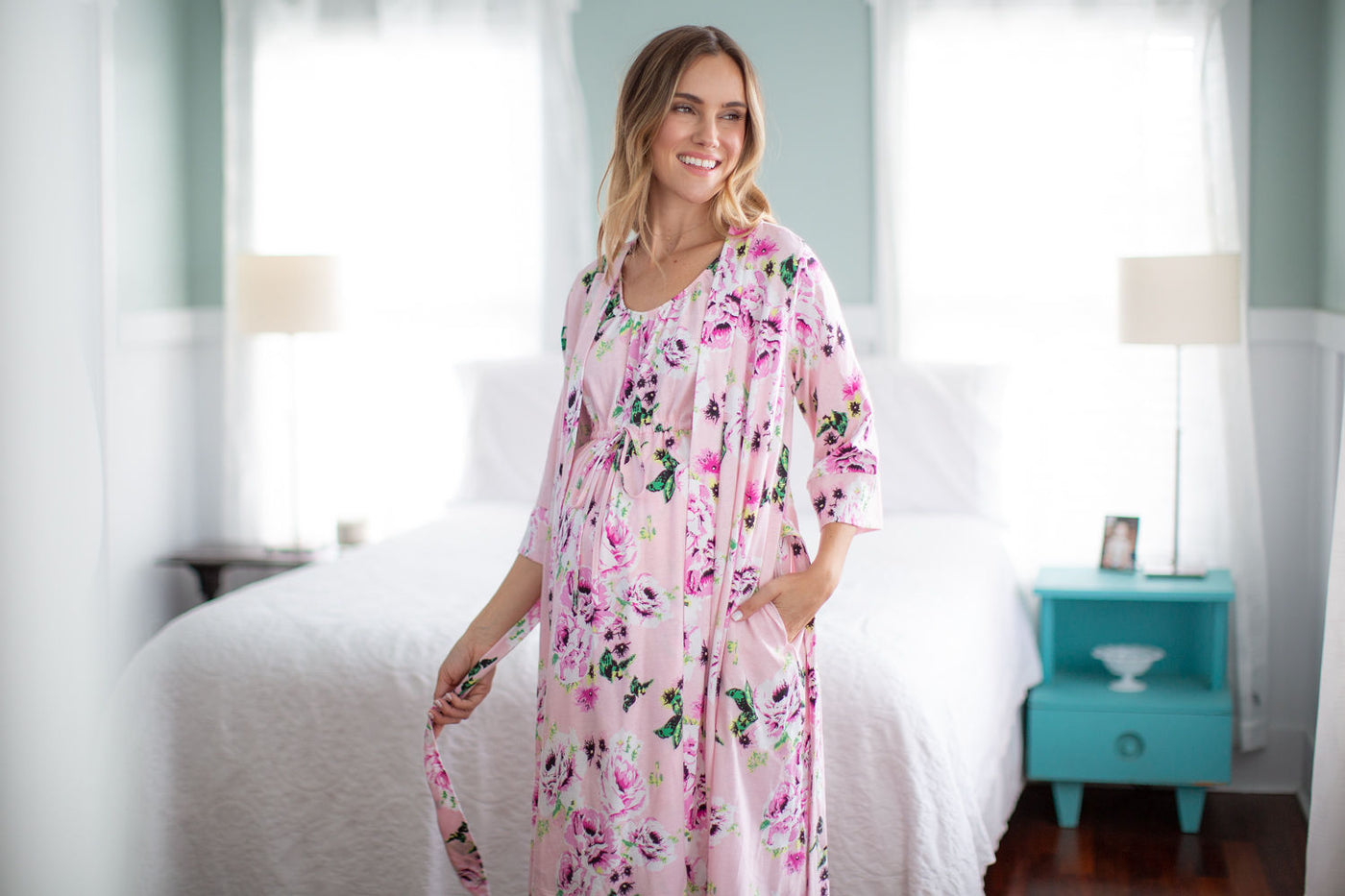 Amelia Labor Gown & Matching Pregnancy/Postpartum Robe