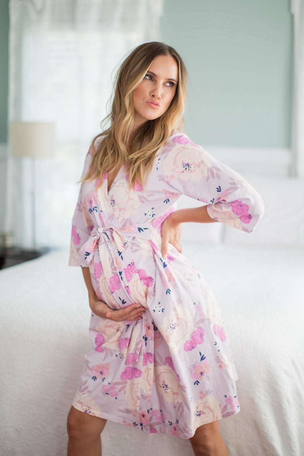 Anais Pregnancy/Postpartum Robe & Matching Swaddle Blanket & Hat