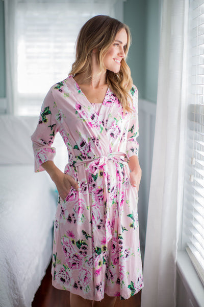 Amelia Pregnancy/Postpartum Robe & Swaddle Blanket Set