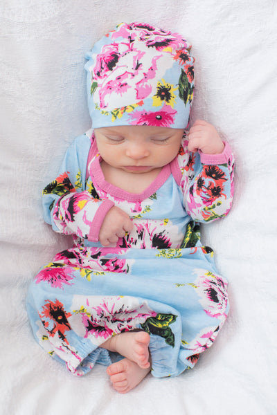 Isla Baby Receiving Gown & Hat Set