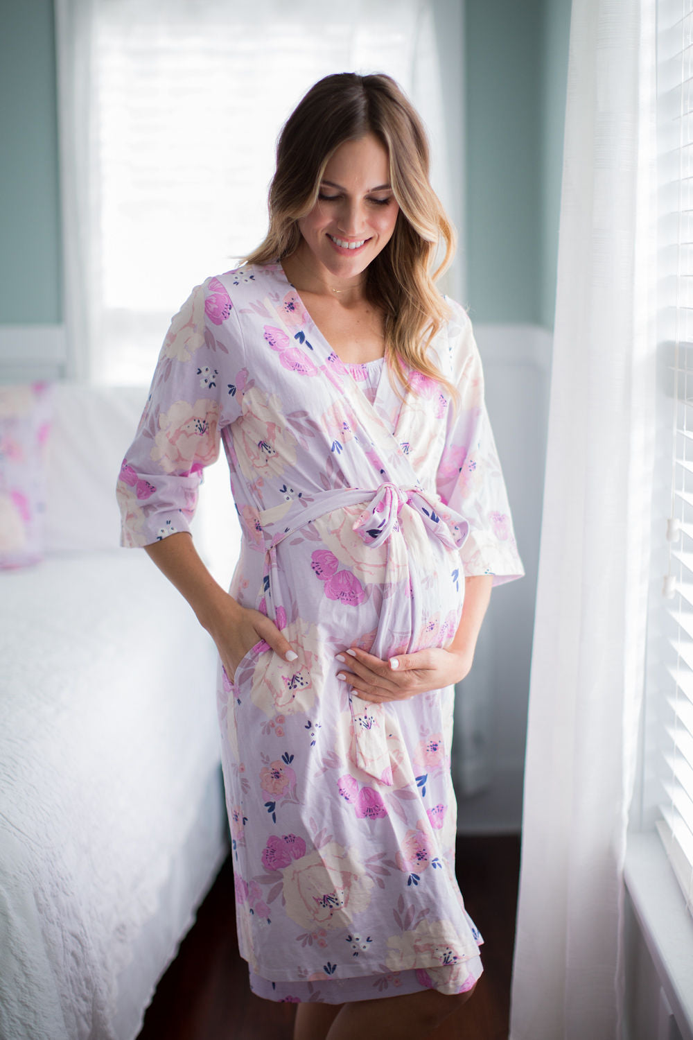 Anais Pregnancy/Postpartum Robe & Matching Baby Gown Set