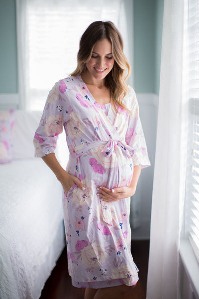 Anais Pregnancy/Postpartum Robe & Matching Baby Gown Set