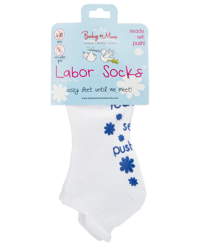 Ready. Set.Push! Labor Socks - Blue