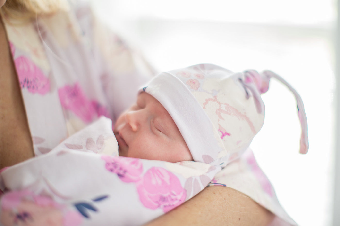 Anais Floral Swaddle Blanket and Newborn Hat Set