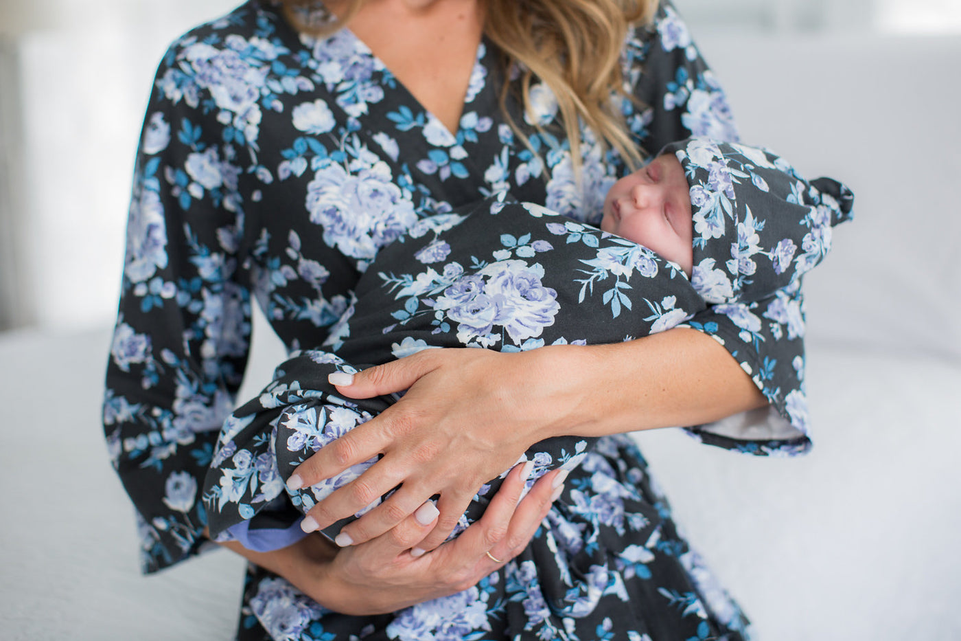 Flore Swaddle Receiving Blanket and Newborn Hat
