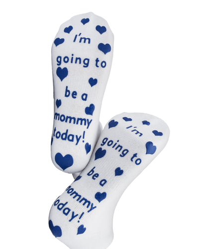 I'm Going to Be A Mommy Labor Socks Blue