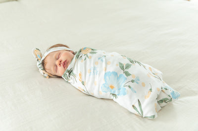 Hadley Pregnancy/Postpartum Robe & Baby Swaddle Blanket & Headband Set