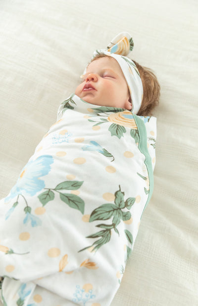 Hadley Pregnancy/Postpartum Robe & Baby Swaddle Blanket & Headband Set