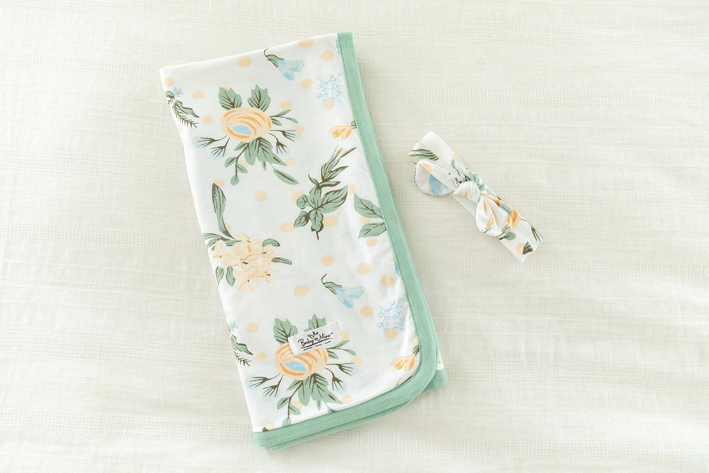 Hadley Pregnancy/Postpartum Robe & Baby Swaddle Blanket & Headband Set