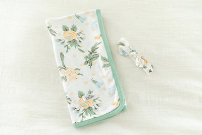 Hadley Pregnancy/Postpartum Robe & Baby Swaddle Blanket & Headband Set