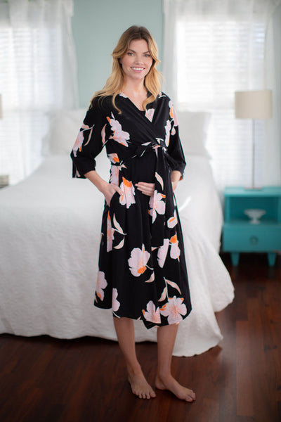 Willow Pregnancy/Postpartum Robe & Matching Swaddle Blanket & Hat