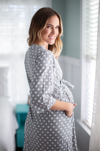 Lisa Grey Dot Pregnancy/Postpartum Robe