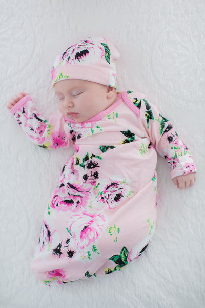 Amelia Pregnancy Robe & Baby Gown & Hat Set