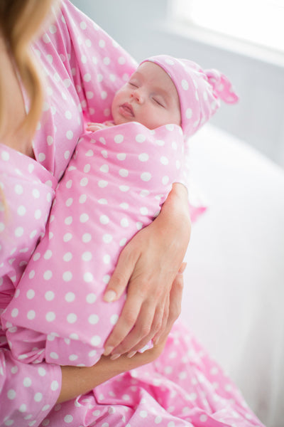Molly Pregnancy/Postpartum Robe & Matching Swaddle & Dad T Shirt