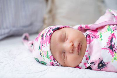Amelia Maternity Nursing Pajamas & Baby Swaddle Blanket Set