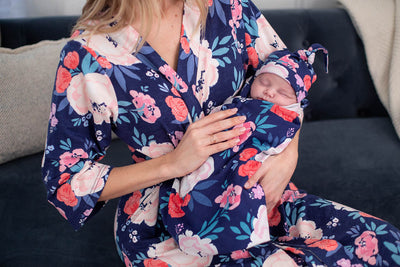 Annabelle Pregnancy/Postpartum Robe & Swaddle Blanket Set