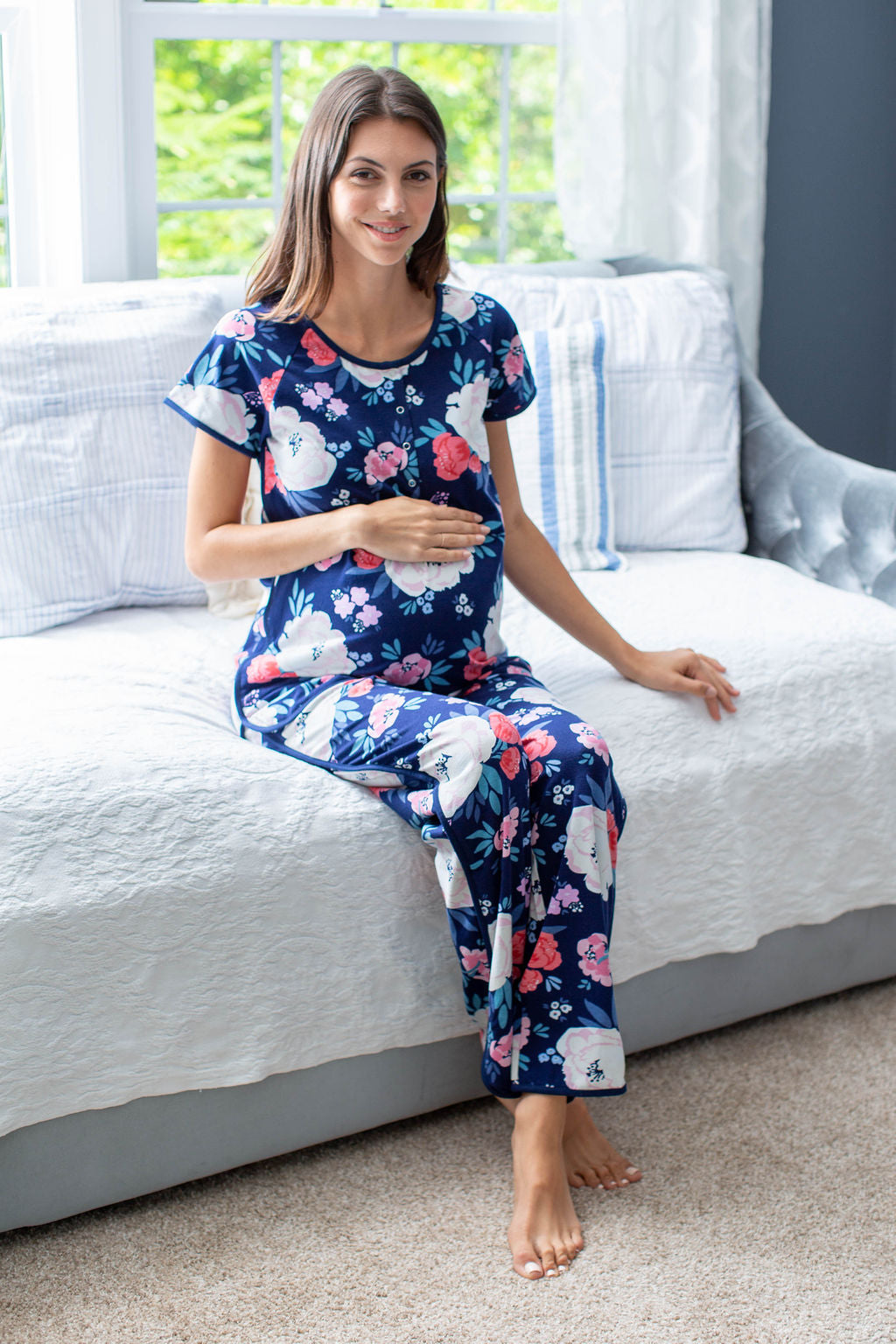Annabelle Maternity Nursing Pajamas Hospital Stay New Mom Sleepwear ...