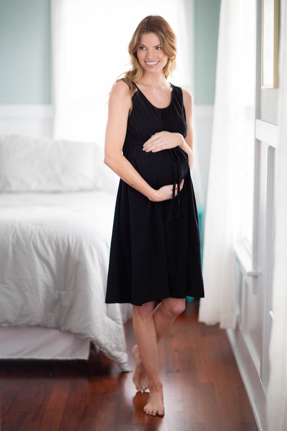 Ivy Pregnancy/Postpartum Robe & Black Labor Gown Set