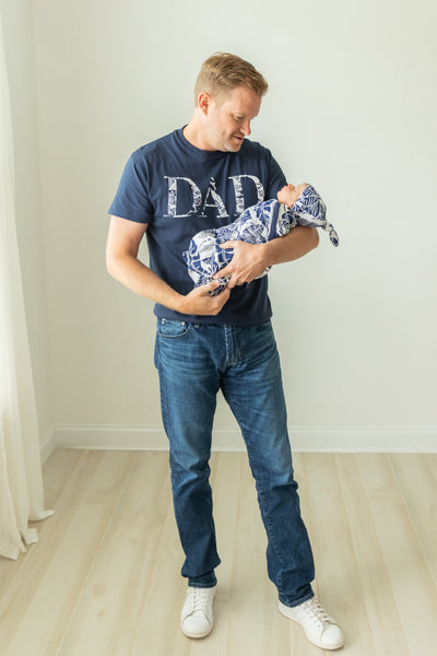 Serra Pregnancy/Postpartum Robe & Matching Swaddle & Dad T Shirt