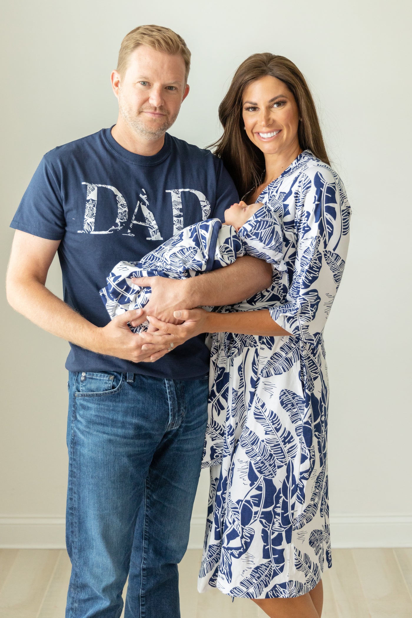 Serra Pregnancy/Postpartum Robe & Matching Swaddle & Dad T Shirt