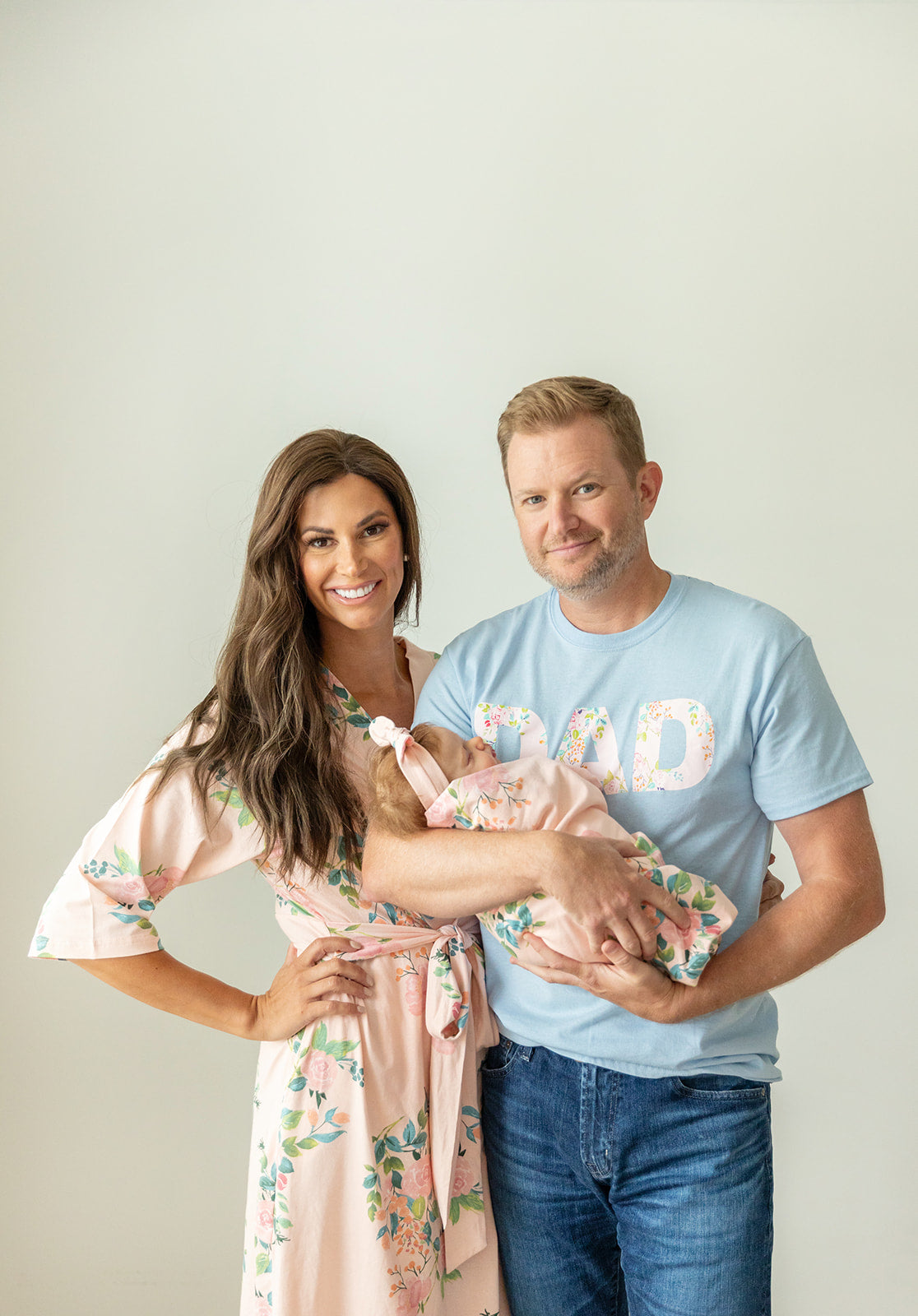 Nina Pregnancy/Postpartum Robe & Matching Swaddle & Dad T Shirt