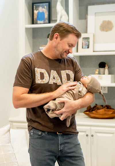 Brooklyn Pregnancy/Postpartum Robe & Taupe Swaddle & Dad T Shirt