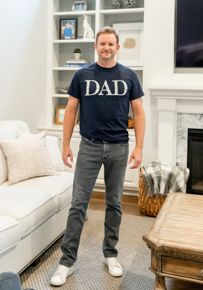 Luna Pregnancy/Postpartum Robe & Navy Swaddle & Dad T Shirt