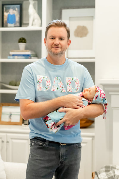 Isla Pregnancy/Postpartum Robe & Matching Swaddle & Dad T Shirt