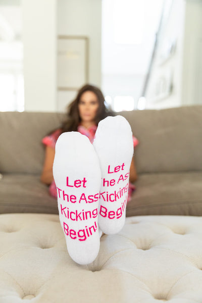 Let The Ass Kicking Begin Motivational Socks