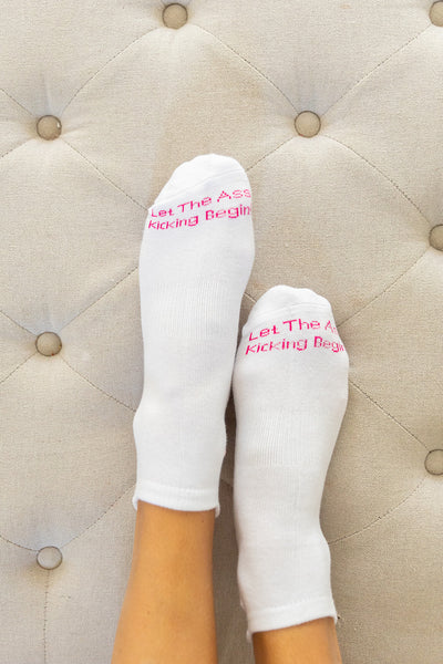 Let The Ass Kicking Begin Motivational Socks