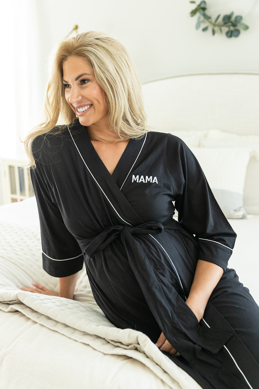MAMA PREGNANCY/POSTPARTUM ROBE BLACK