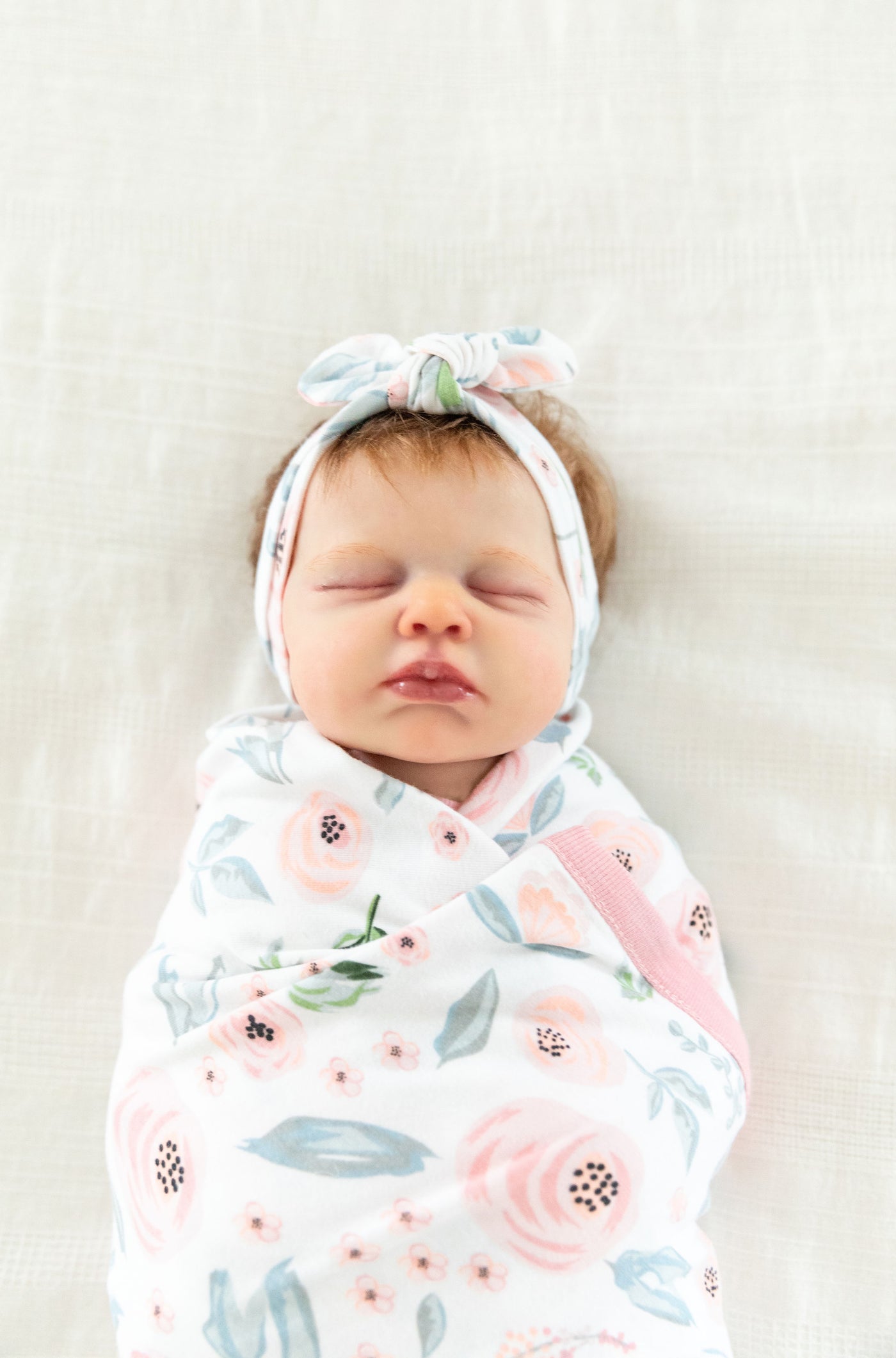 Ivy Baby Girl Swaddle Blanket & Newborn Headband Set
