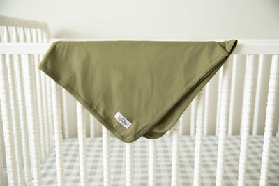 Olive Green Pregnancy/Postpartum Robe & Matching Baby Swaddle Blanket Set