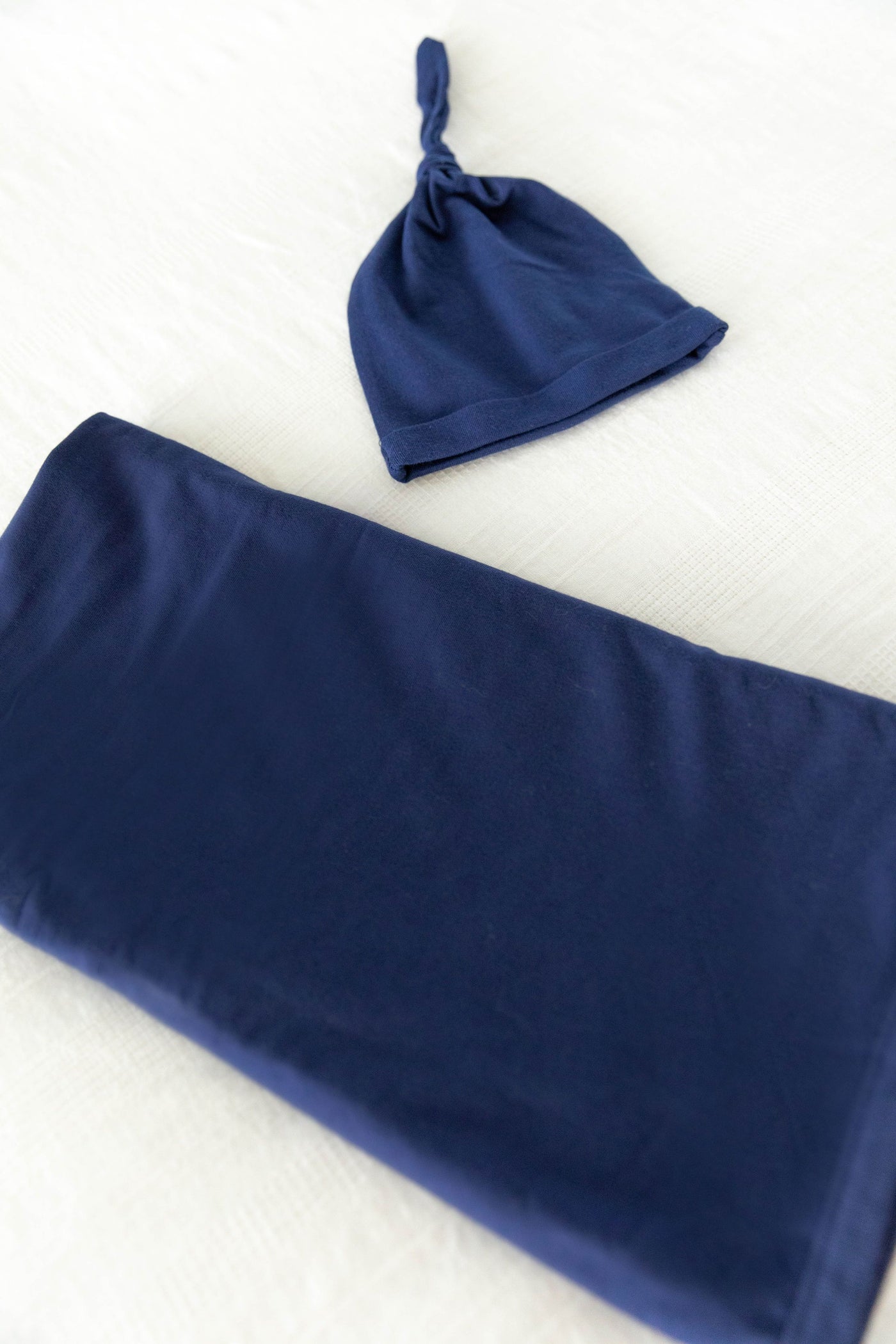 Serra Maternity Nursing Pajamas & Solid Navy Baby Swaddle Blanket Set
