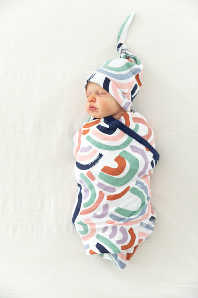 Rainbow Pregnancy/Postpartum Robe & Swaddle Blanket Set